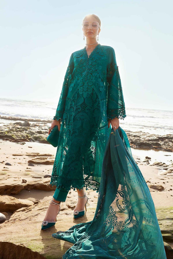 3 Piece Unstitched Embroidered Organza Lawn Suit | EID LAWN - 25 - 05 - NEW NAMAL PRET