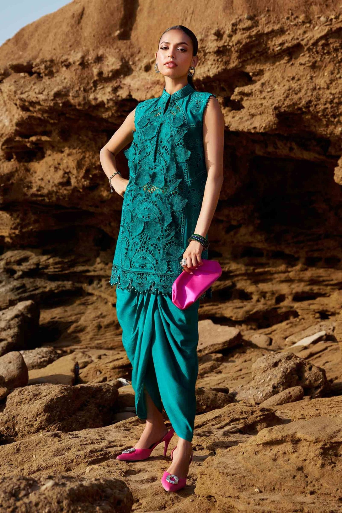3 Piece Unstitched Embroidered Organza Lawn Suit | EID LAWN - 25 - 05 - NEW NAMAL PRET