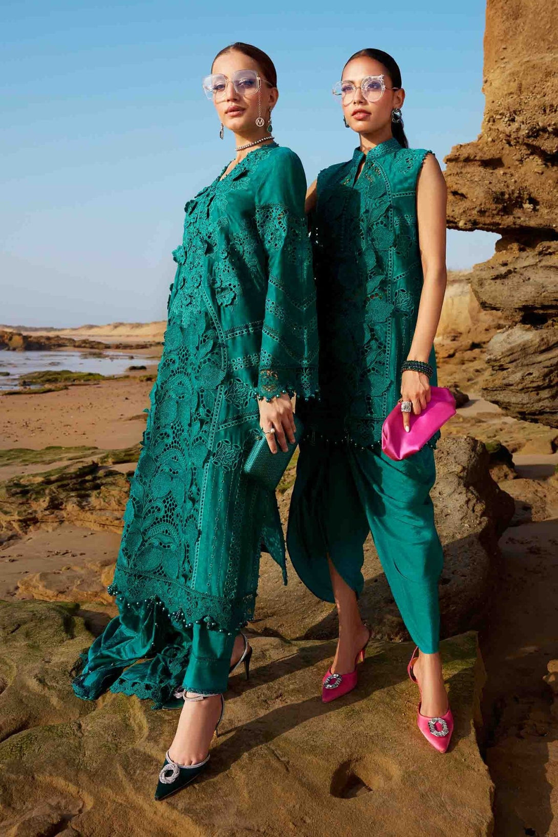 3 Piece Unstitched Embroidered Organza Lawn Suit | EID LAWN - 25 - 05 - NEW NAMAL PRET