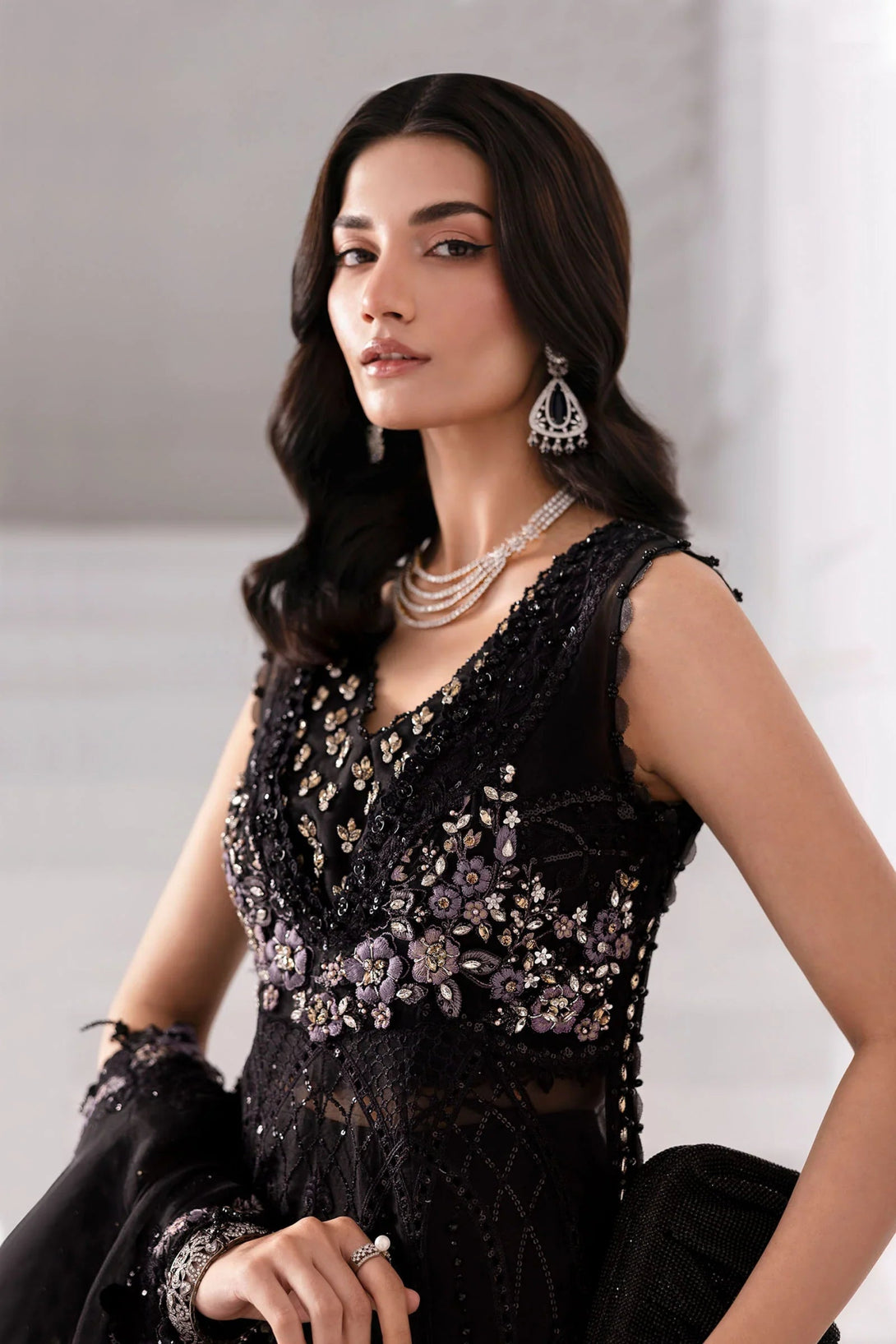 3 Piece Unstitched Embroidered Organza Suit | BD - 3004 - NEW NAMAL PRET