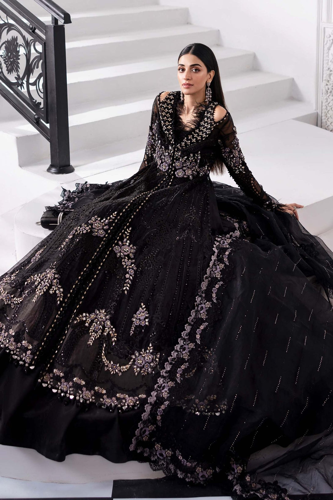 3 Piece Unstitched Embroidered Organza Suit | BD - 3004 - NEW NAMAL PRET