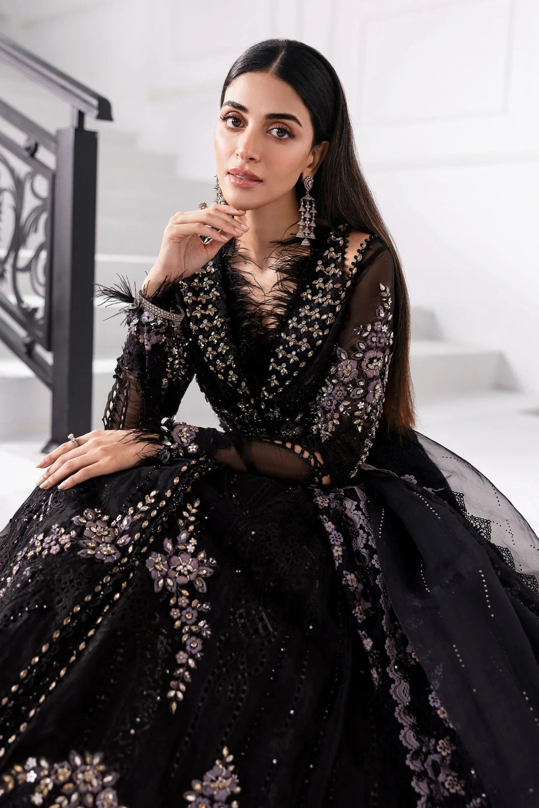 3 Piece Unstitched Embroidered Organza Suit | BD - 3004 - NEW NAMAL PRET