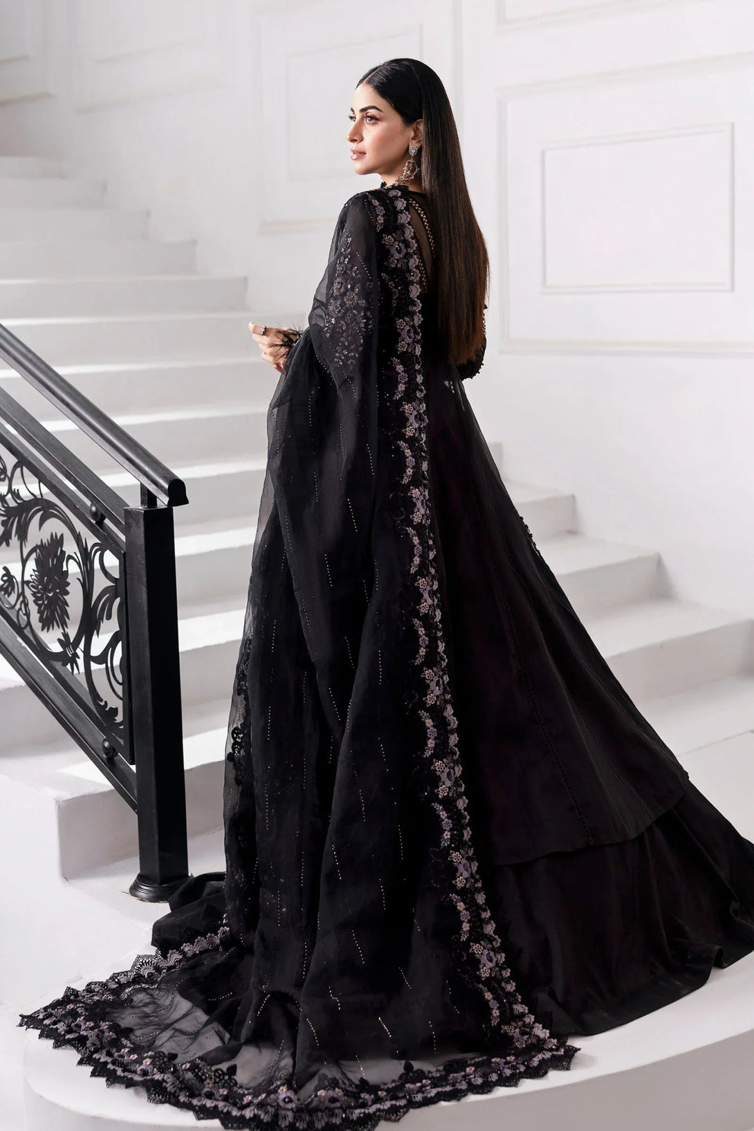 3 Piece Unstitched Embroidered Organza Suit | BD - 3004 - NEW NAMAL PRET