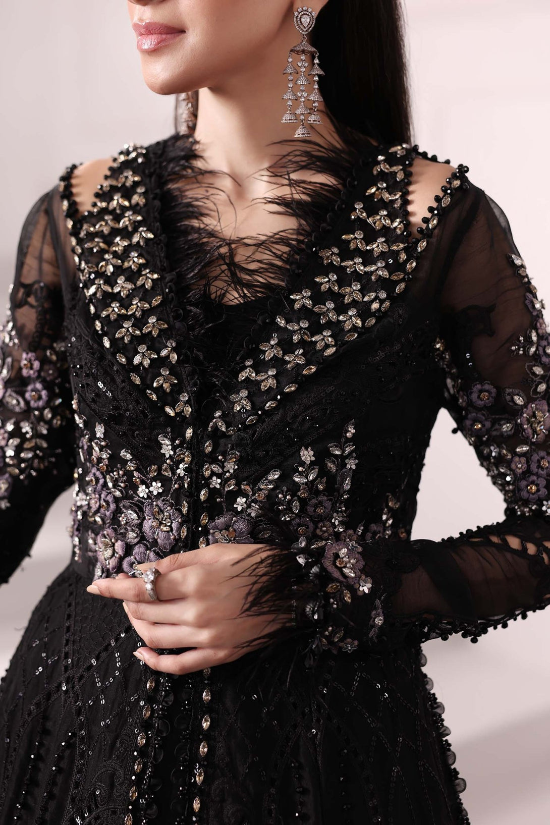 3 Piece Unstitched Embroidered Organza Suit | BD - 3004 - NEW NAMAL PRET