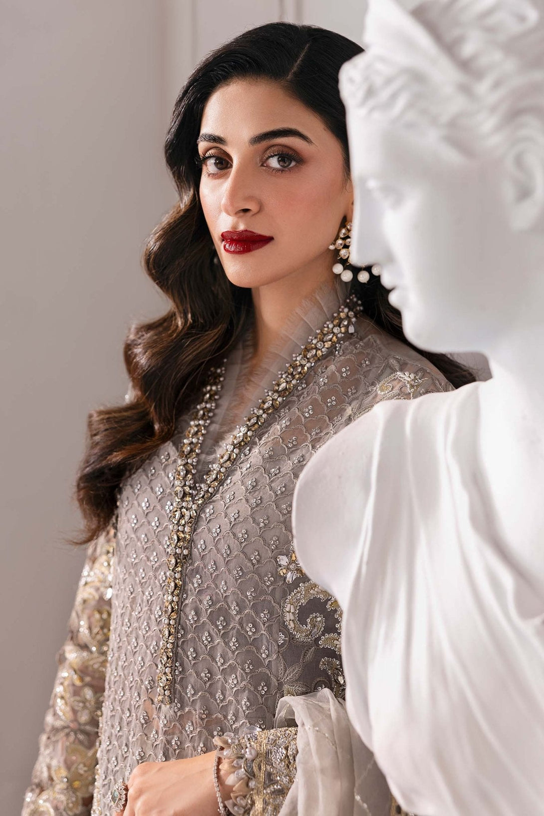 3 Piece Unstitched Embroidered Organza Suit | BD - 3006 - NEW NAMAL PRET