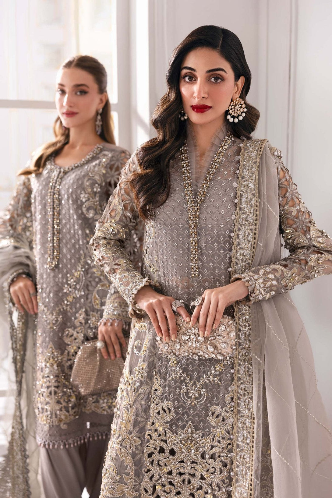 3 Piece Unstitched Embroidered Organza Suit | BD - 3006 - NEW NAMAL PRET
