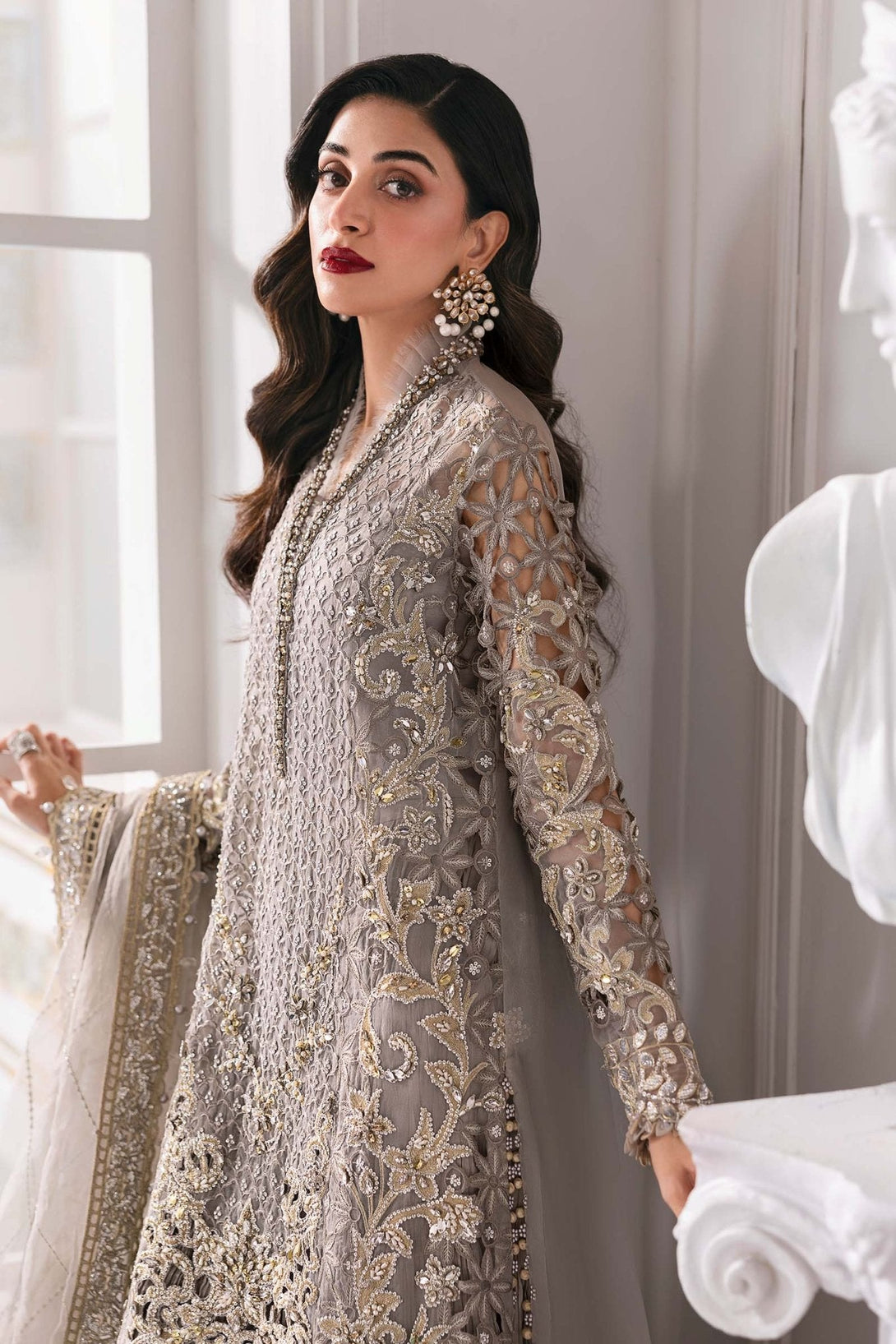 3 Piece Unstitched Embroidered Organza Suit | BD - 3006 - NEW NAMAL PRET