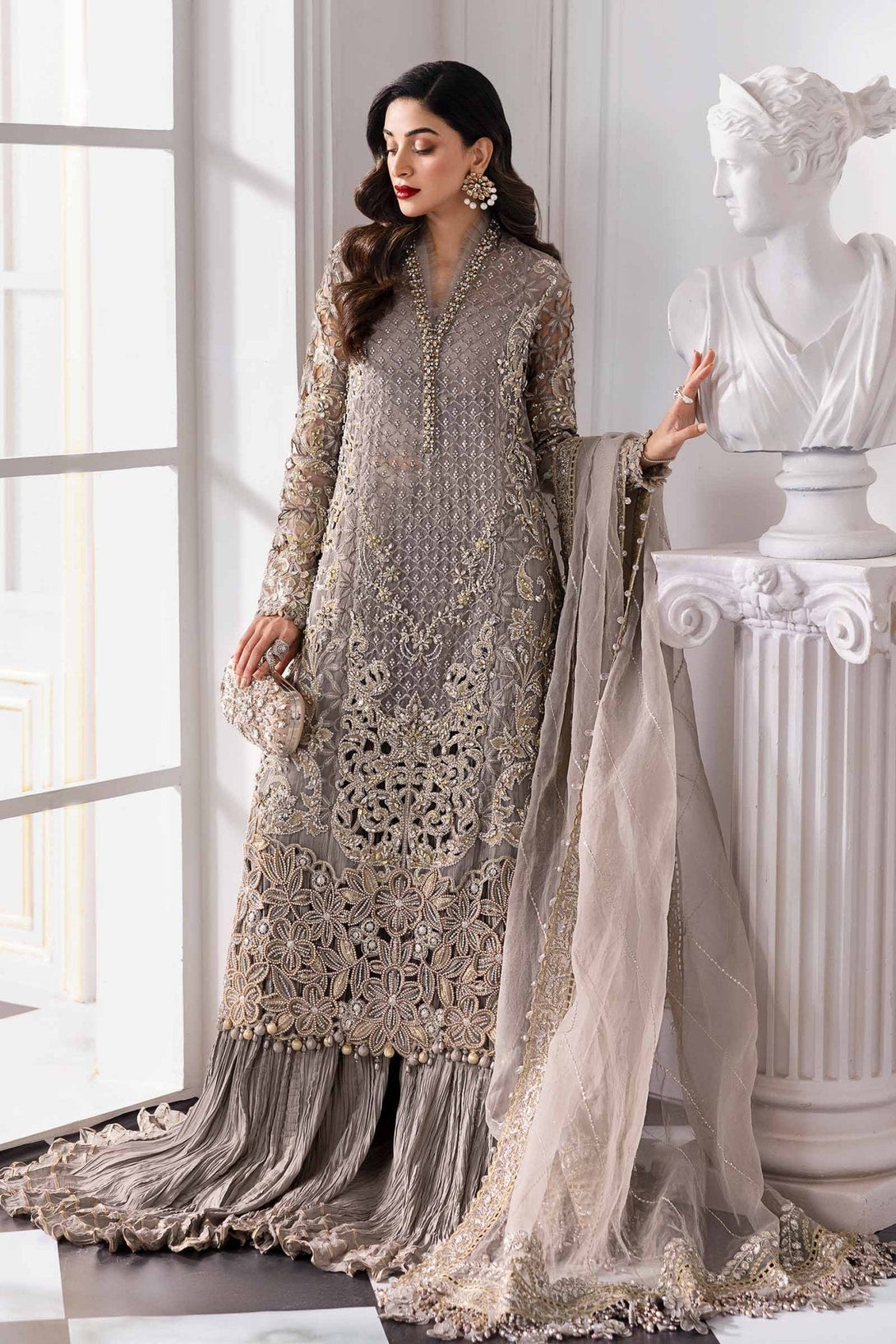 3 Piece Unstitched Embroidered Organza Suit | BD - 3006 - NEW NAMAL PRET