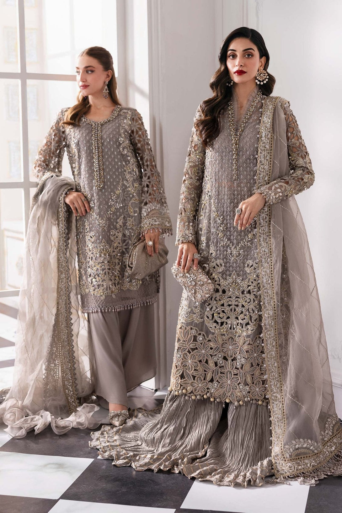 3 Piece Unstitched Embroidered Organza Suit | BD - 3006 - NEW NAMAL PRET
