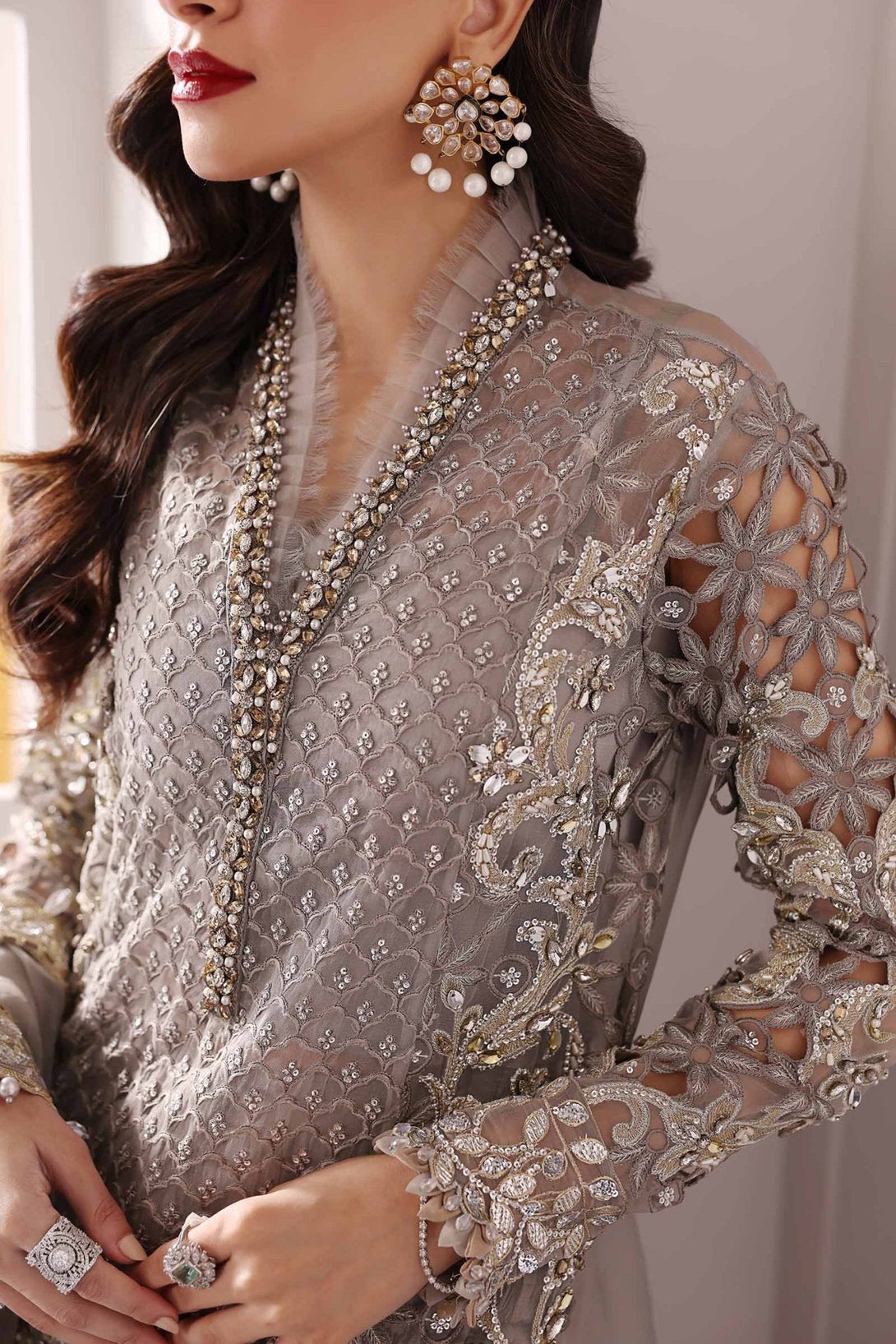 3 Piece Unstitched Embroidered Organza Suit | BD - 3006 - NEW NAMAL PRET