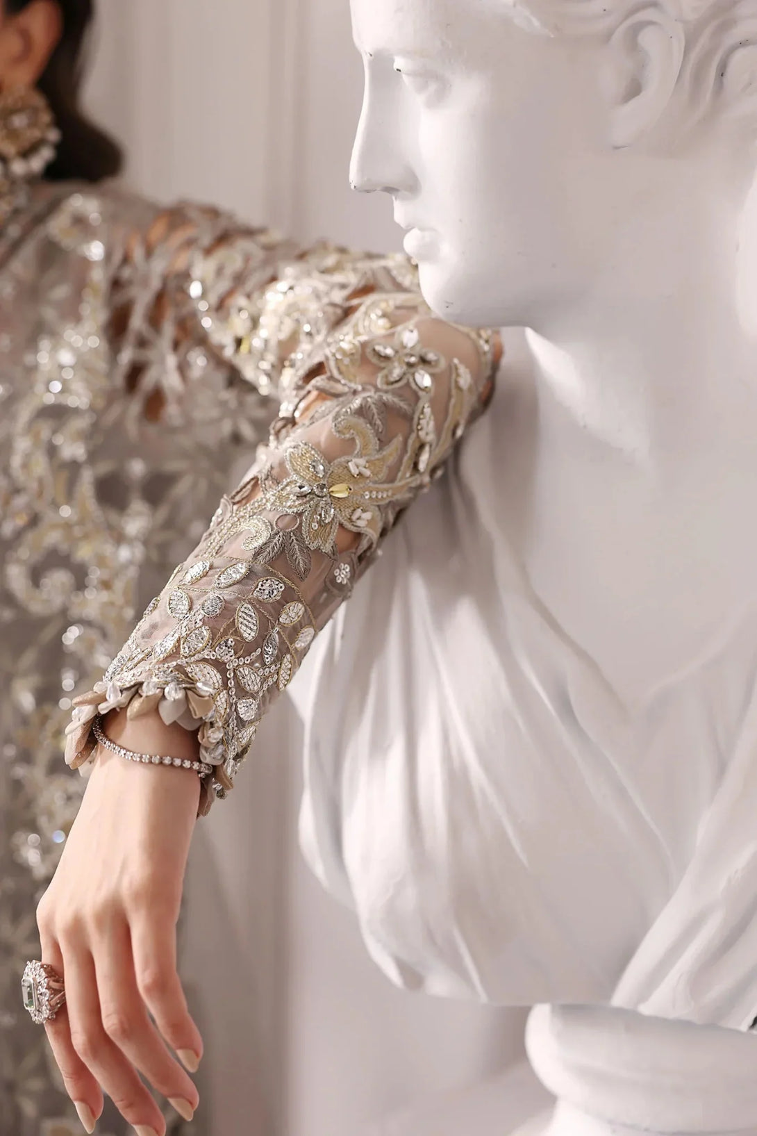 3 Piece Unstitched Embroidered Organza Suit | BD - 3006 - NEW NAMAL PRET