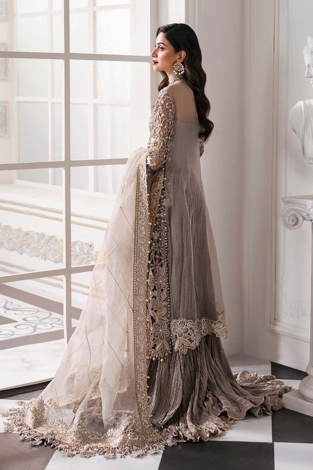 3 Piece Unstitched Embroidered Organza Suit | BD - 3006 - NEW NAMAL PRET