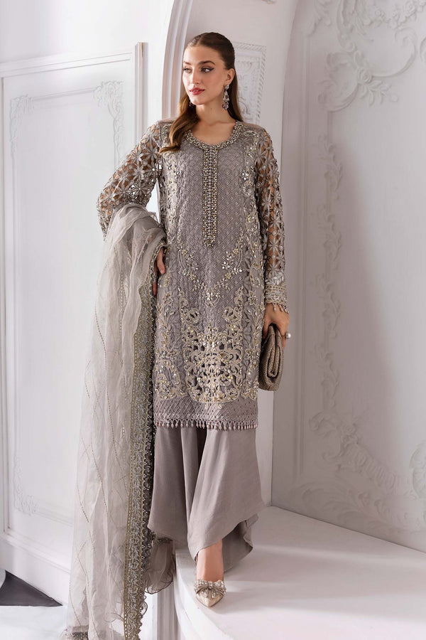 3 Piece Unstitched Embroidered Organza Suit | BD - 3006 - NEW NAMAL PRET