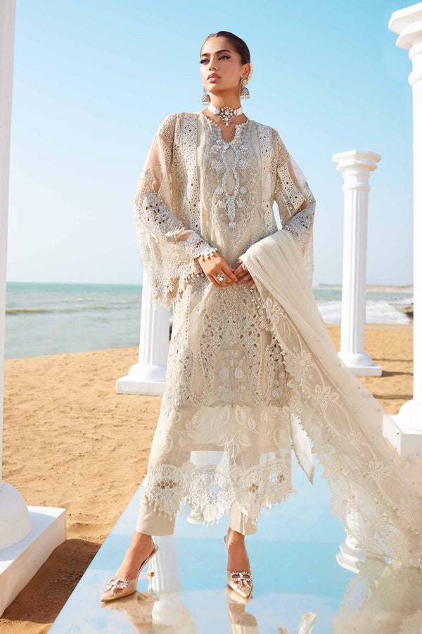 3 Piece Unstitched Embroidered Organza Suit | EID LAWN - 25 - 09 - NEW NAMAL PRET