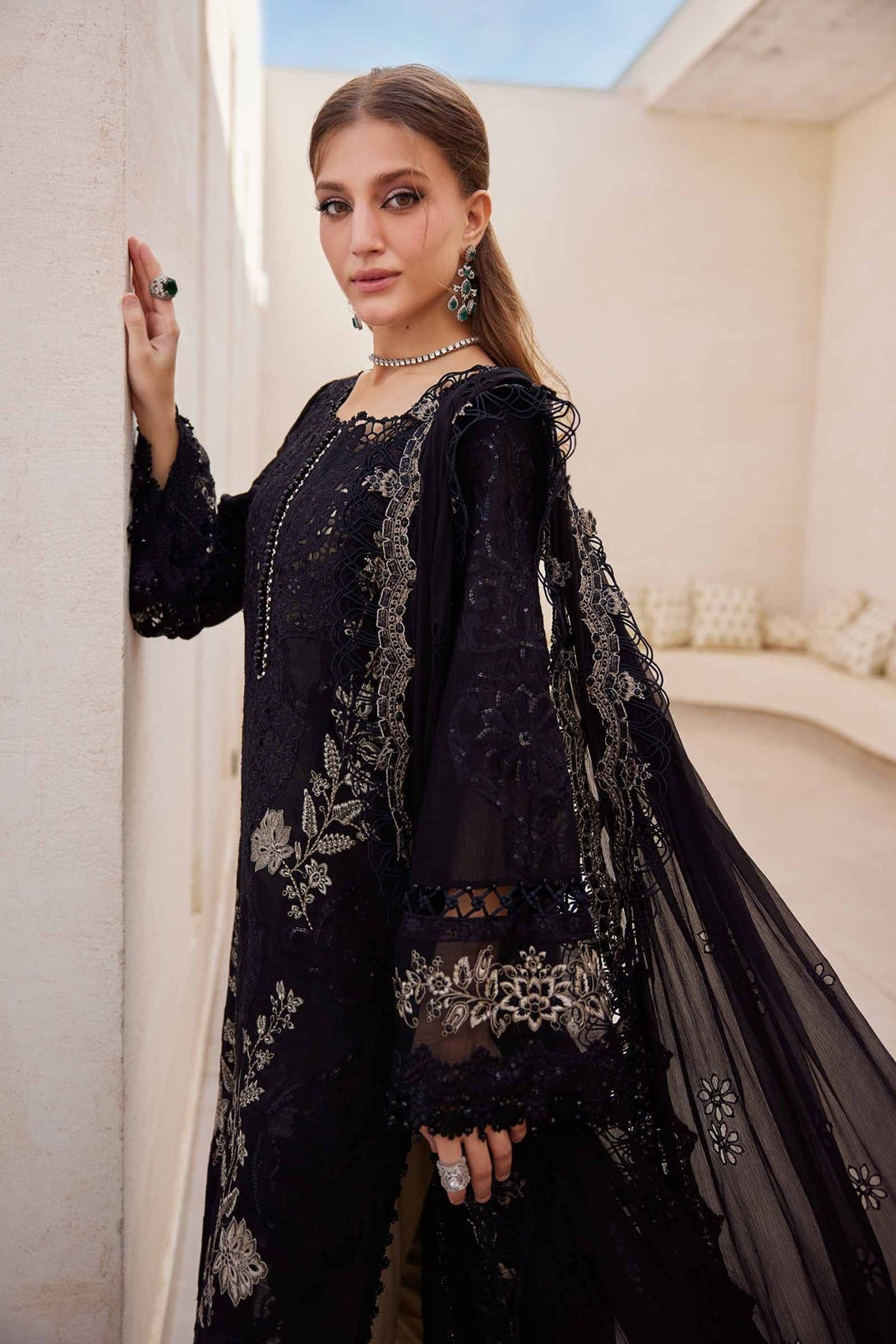 3 Piece Unstitched Embroidered Paper Cotton Suit | EID LAWN - 25 - 03 - NEW NAMAL PRET