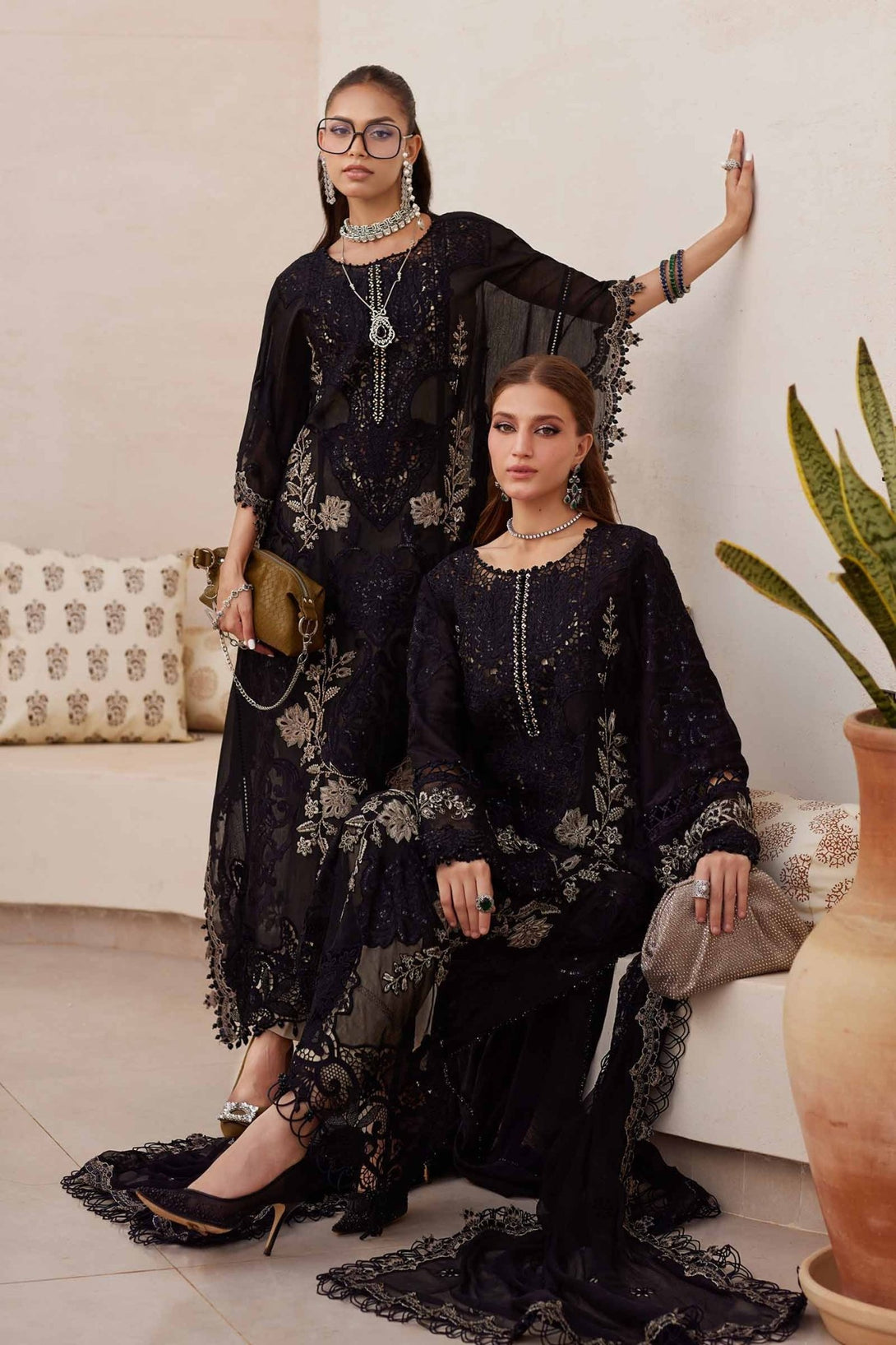 3 Piece Unstitched Embroidered Paper Cotton Suit | EID LAWN - 25 - 03 - NEW NAMAL PRET