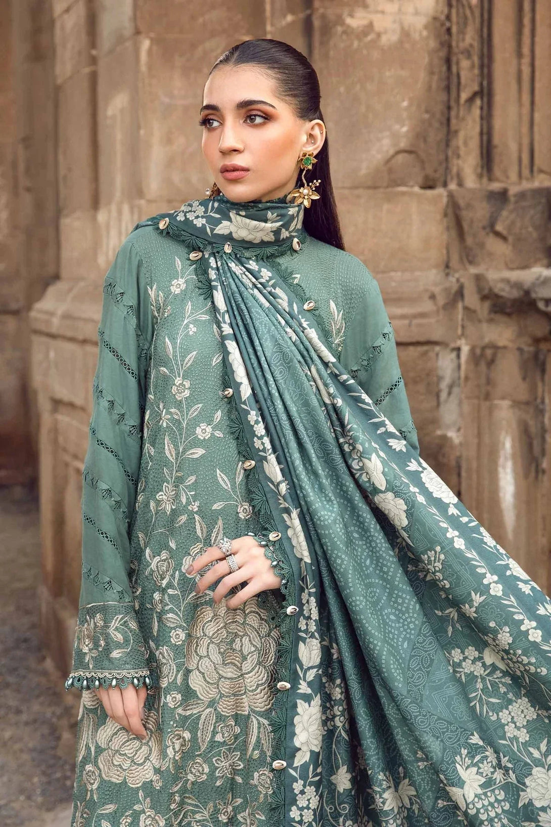 3 Piece Unstitched Printed Linen Suit | MPT - 2408 - A - NEW NAMAL PRET