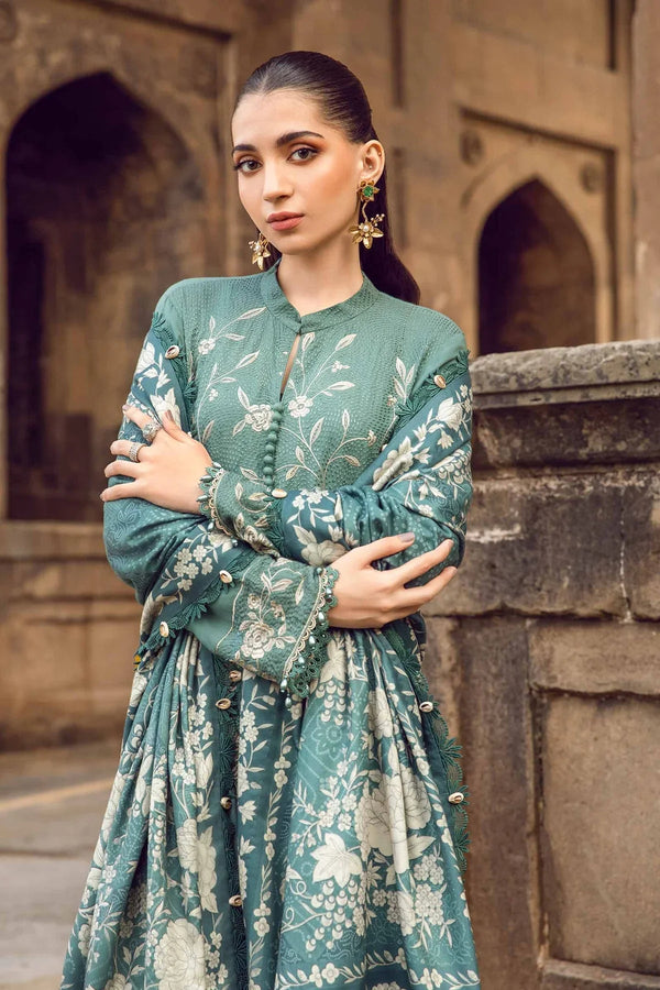 3 Piece Unstitched Printed Linen Suit | MPT - 2408 - A - NEW NAMAL PRET