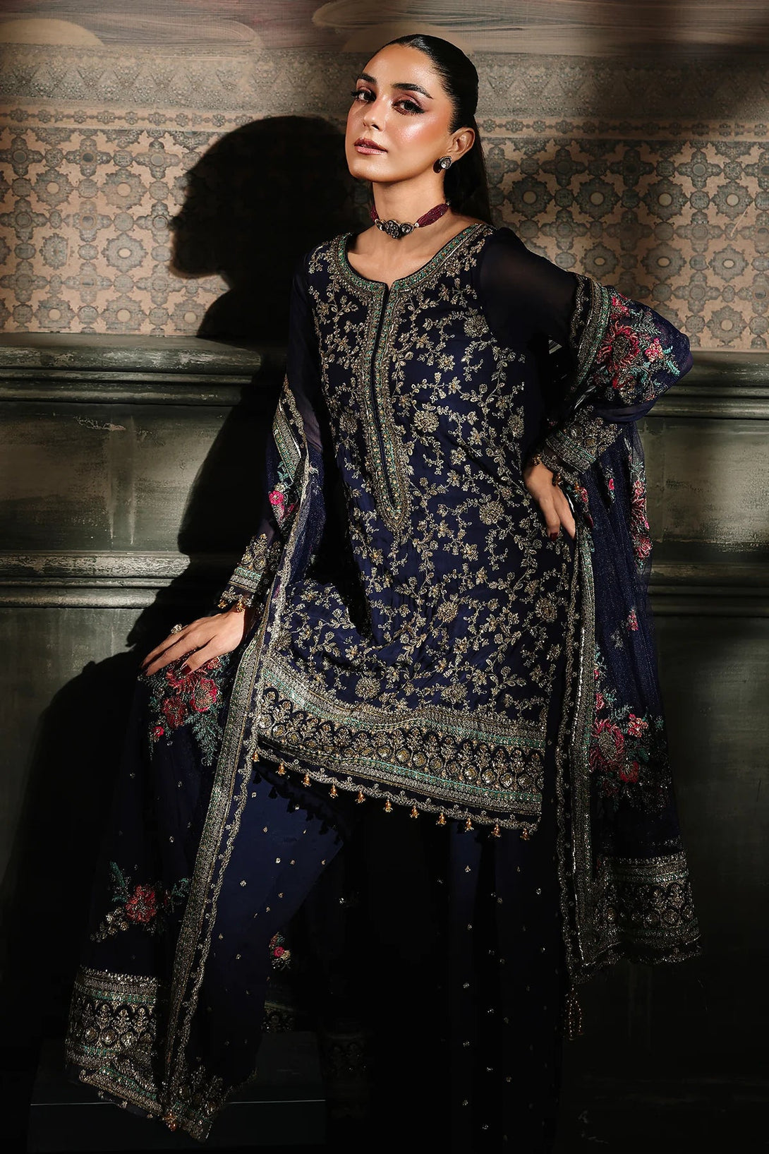 4 - PC Charizma Unstitched Luxury Collection DJW5 - 01 - Namal Pret