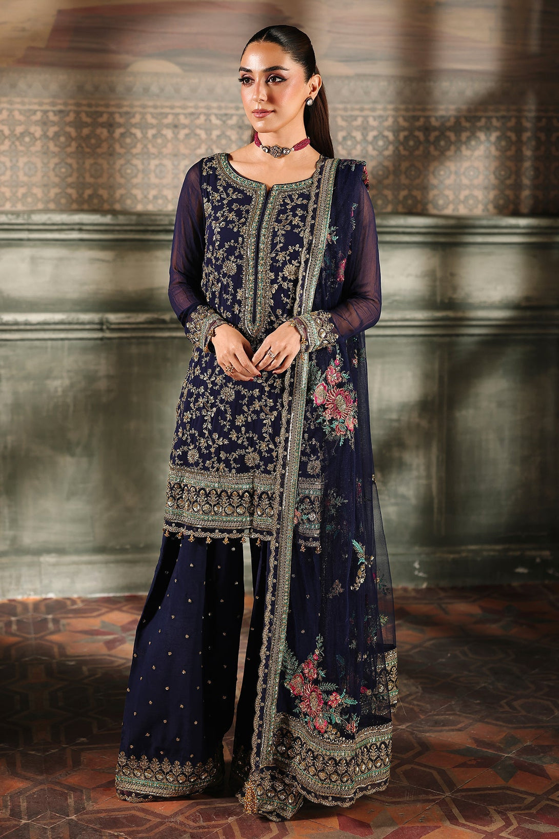 4 - PC Charizma Unstitched Luxury Collection DJW5 - 01 - Namal Pret