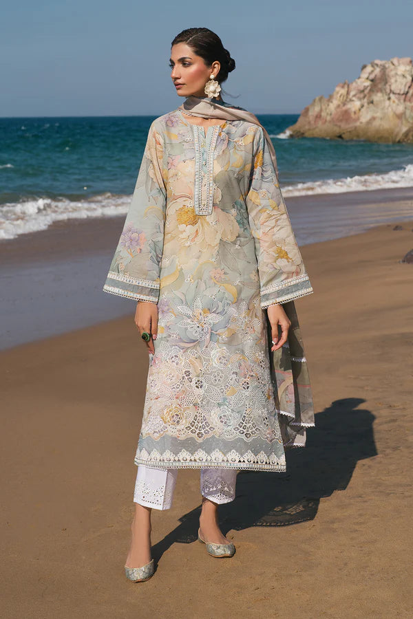 EMBROIDERED PRINTED LAWN UF-4121