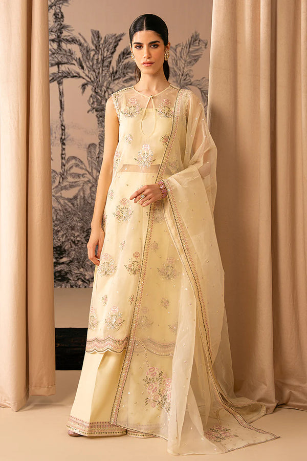 OPAL GLOW-4 PIECE EMBROIDERED ORGANZA SUIT