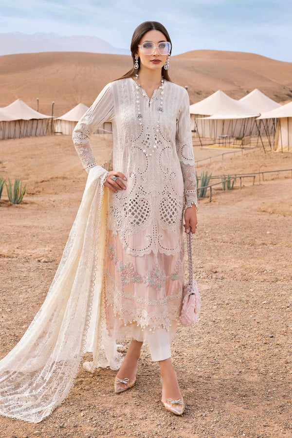 3 Piece stitched Embroidered Dobby Lawn Suit | D-2515-A