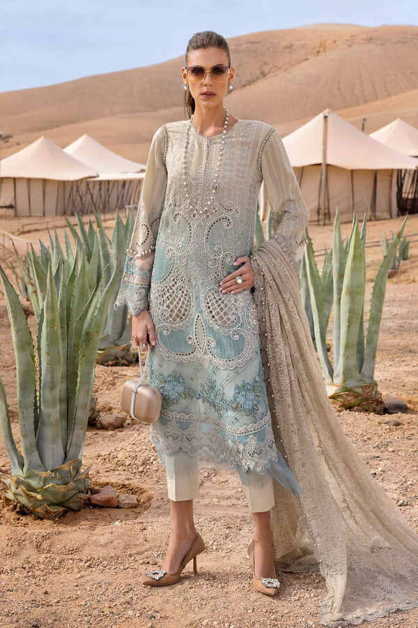 3 Piece stitched Embroidered Dobby Lawn Suit | D-2515-B