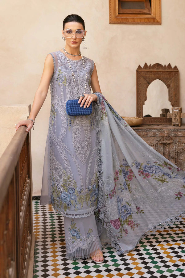 3 Piece stitched Embroidered Organza Suit | D-2509-B