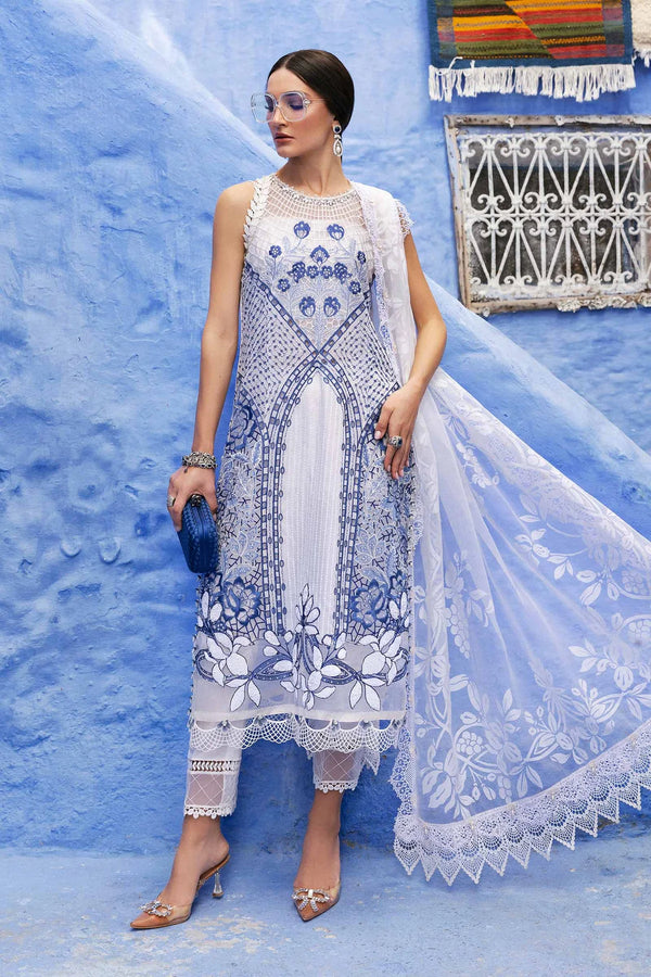 3 Piece stitched Embroidered Paper Cotton Suit | D-2510-A