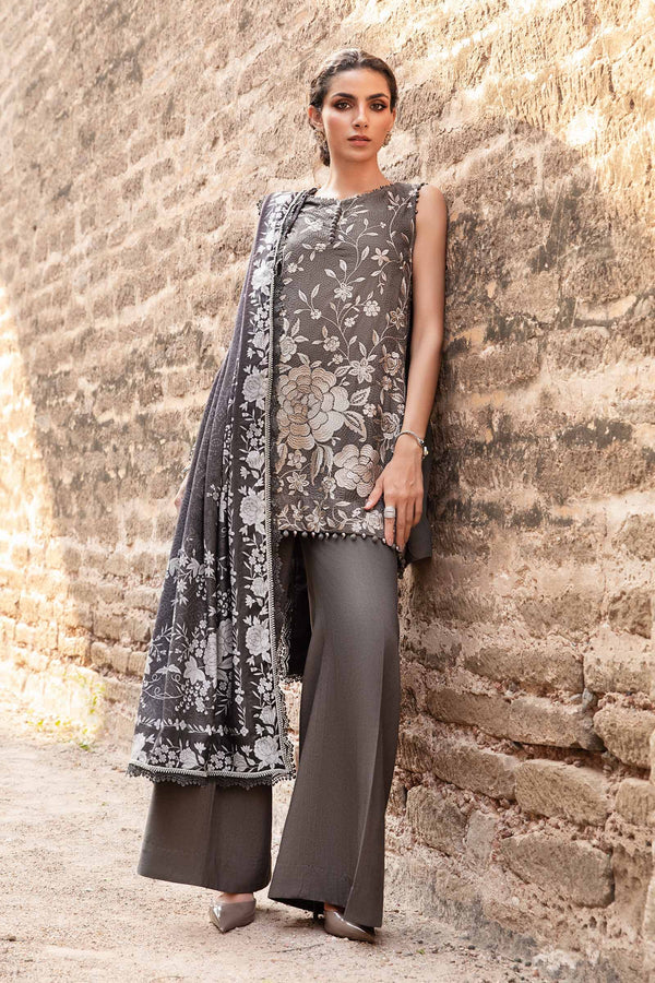 3 Piece  Printed Linen Suit | MPT-2408-B