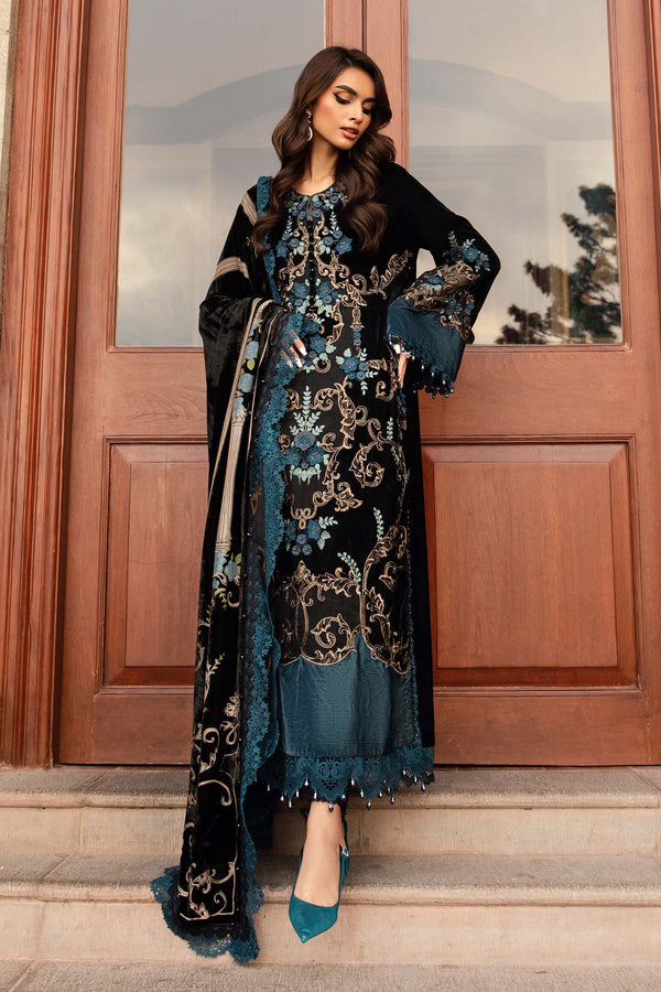 Embroidered Velvet Suit | DL-1208