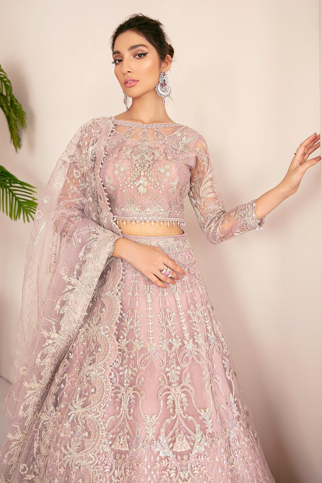 Buy Baroque Embroidered Net Dress Online – Namal Pret