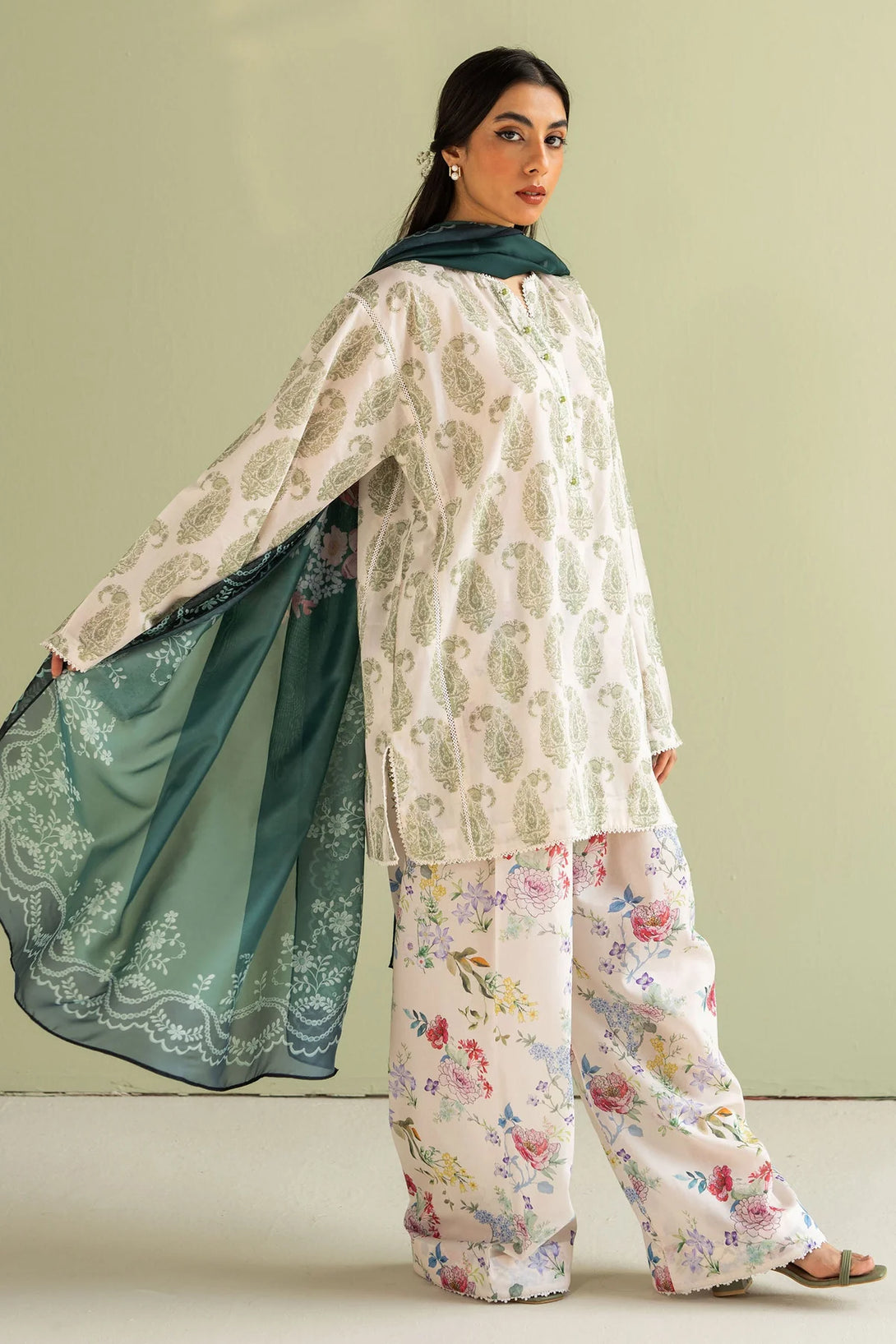 Ramadan Sale | 3-Piece Stitched Suit with Silk Dupatta | Namal Pret