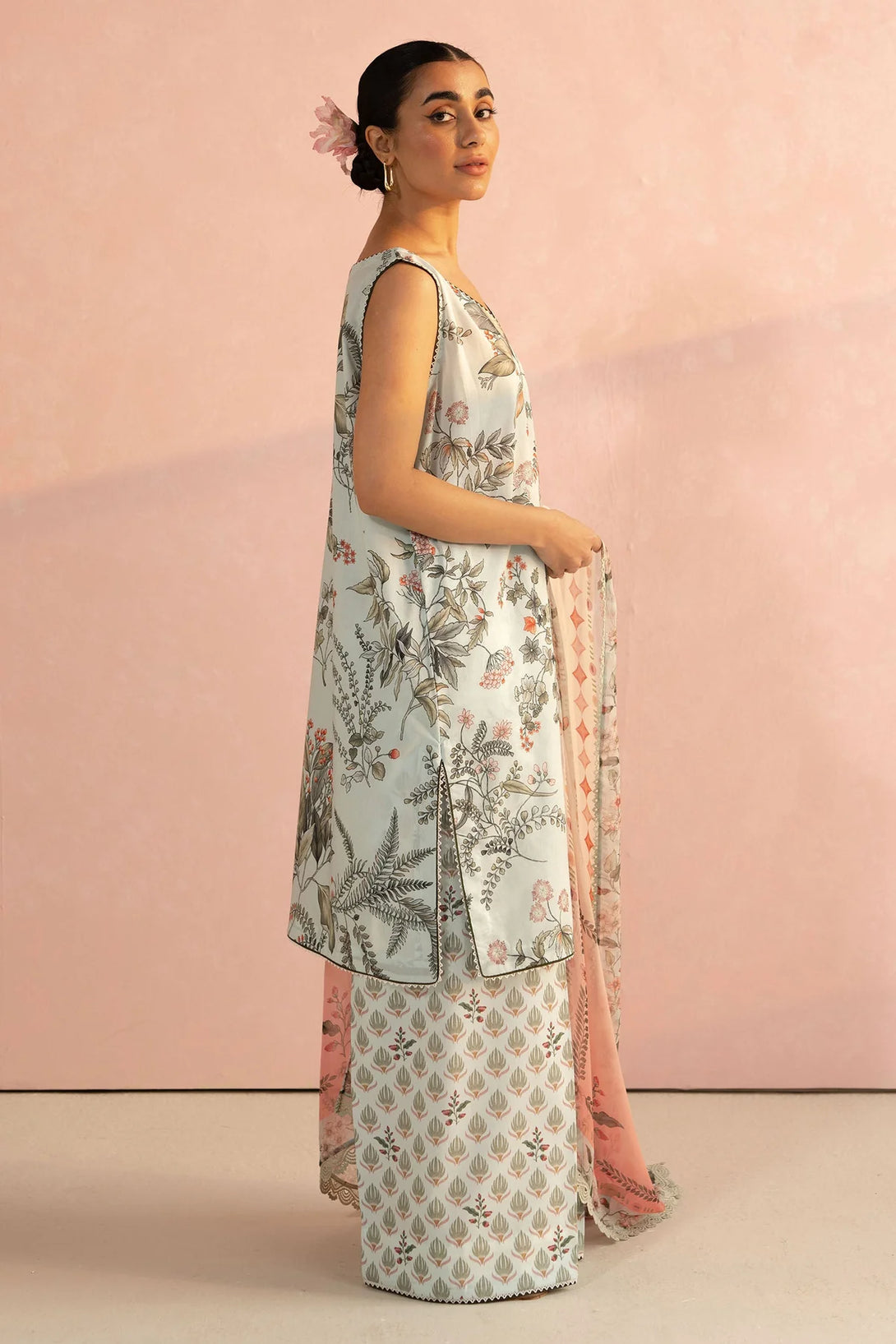 Ramadan Sale | 3-Piece Stitched Suit with Chiffon Dupatta | Namal Pret