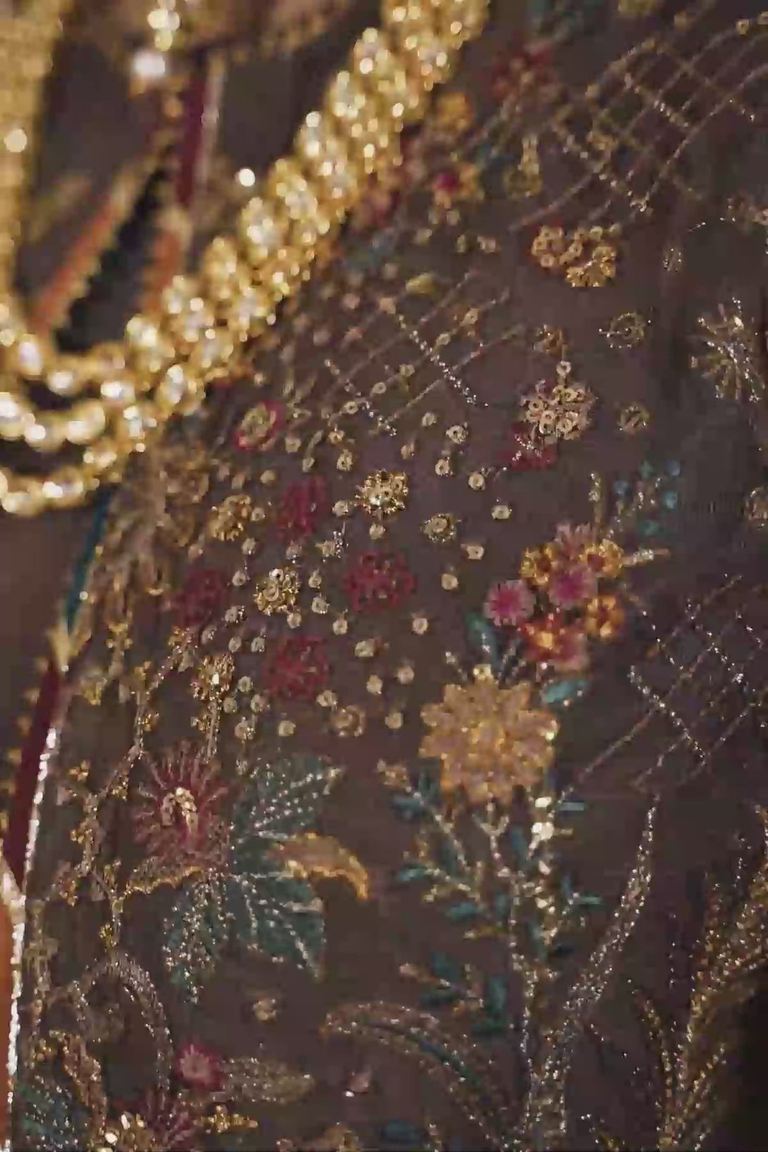 Embroidered Net CH09-02 Gown with Raw Silk Inner Shirt and Dupatta