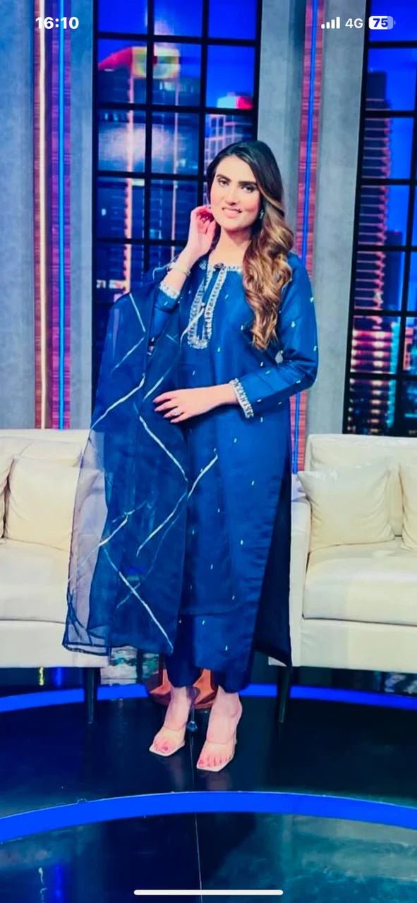 Cedar Dress with handwork 3PC - NEW NAMAL PRET