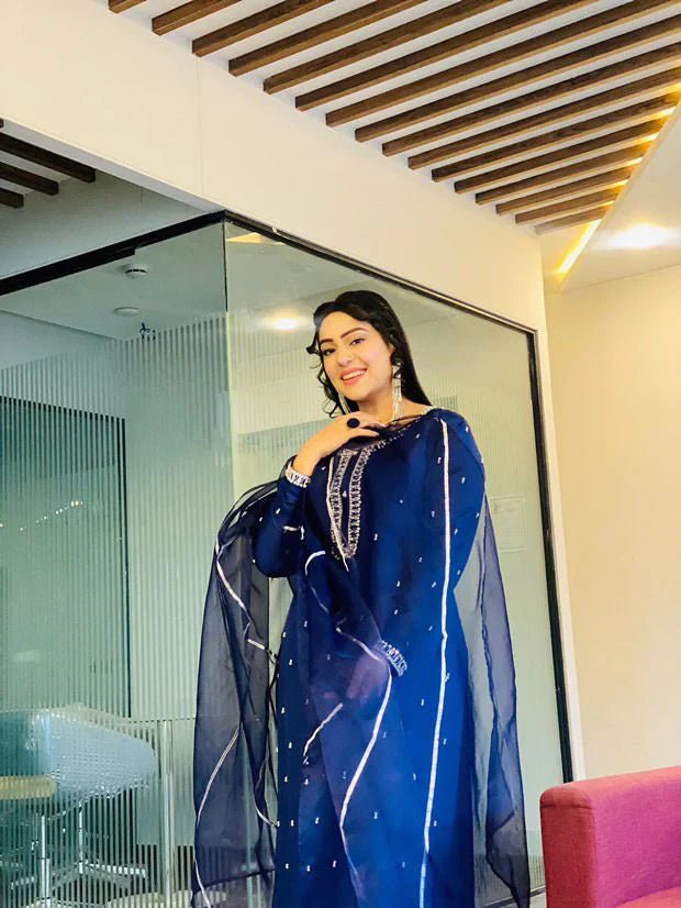 Cedar Dress with handwork 3PC - NEW NAMAL PRET