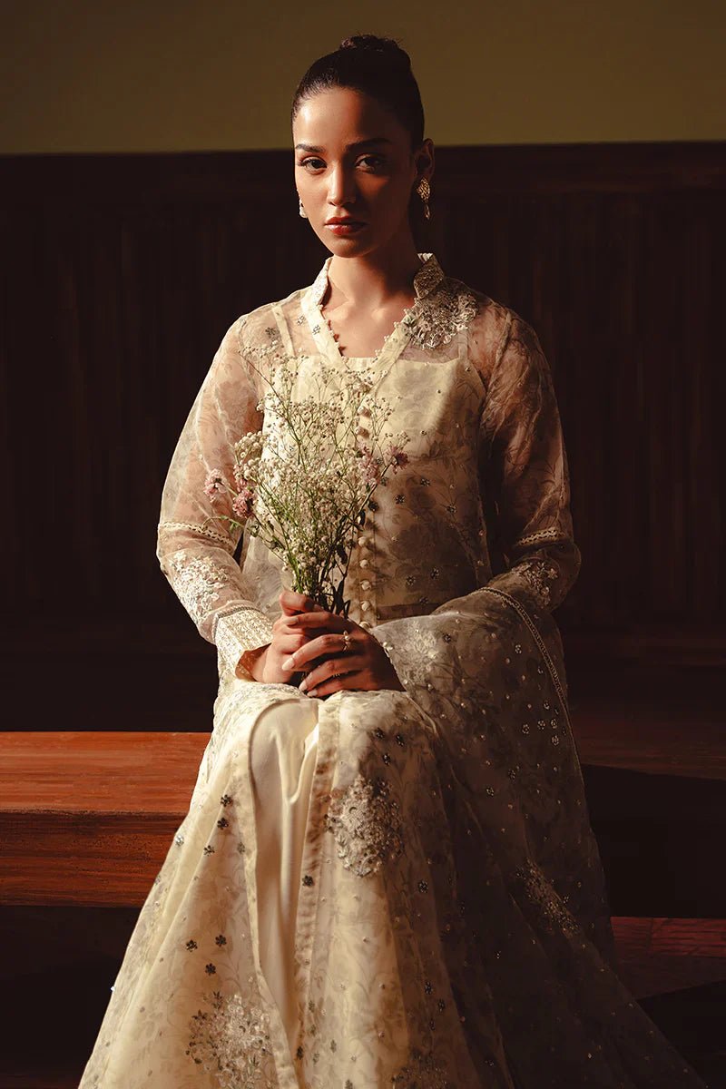 CELADON SAGE - 4 PIECE EMBROIDERED ORGANZA SUIT - NEW NAMAL PRET