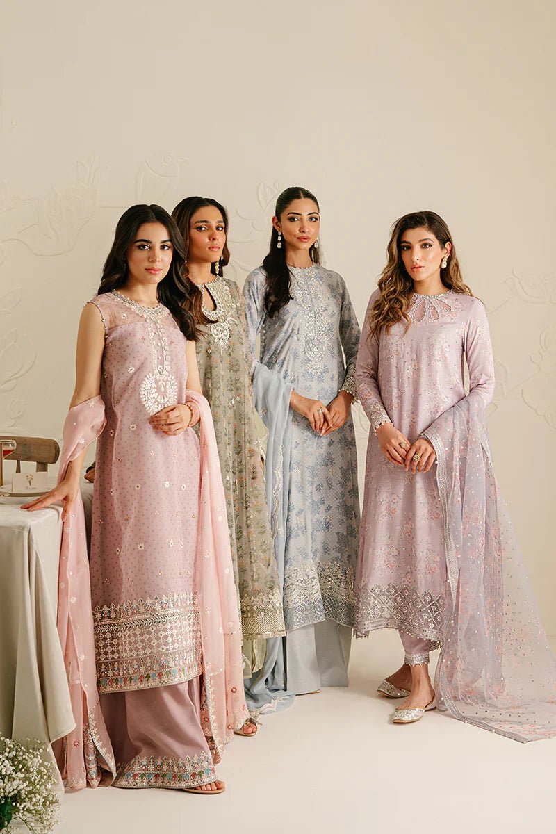 CRADLE PINK - 4PC ORGANZA EMBROIDERED SUIT - NEW NAMAL PRET