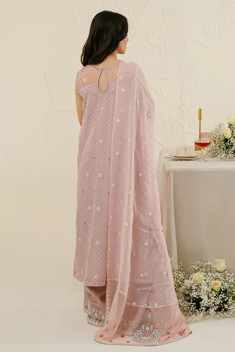 CRADLE PINK - 4PC ORGANZA EMBROIDERED SUIT - NEW NAMAL PRET
