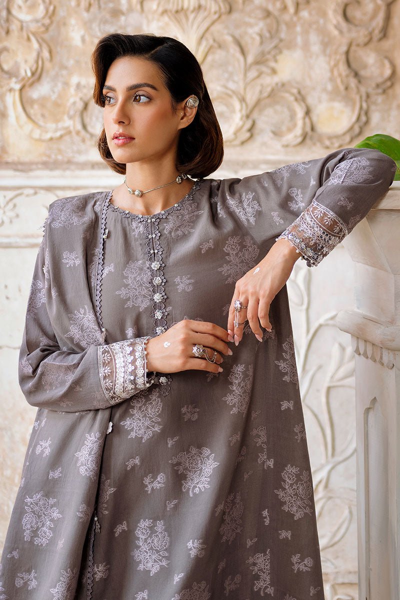 DESERT TAUPE - 3PC JACQUARD SUIT - NEW NAMAL PRET