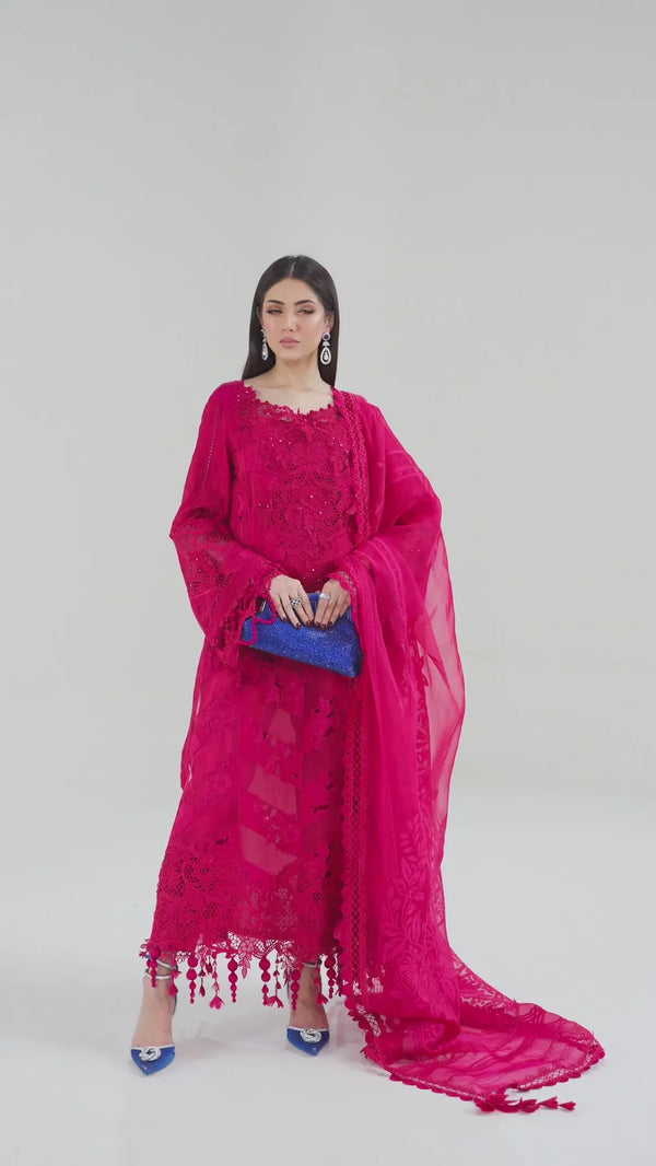 3 Piece stitched Embroidered Lawn Suit | D-2508-A