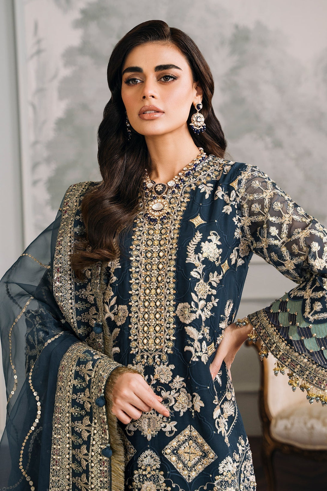 EMBROIDERED CHIFFON CH12 - 01 - NEW NAMAL PRET