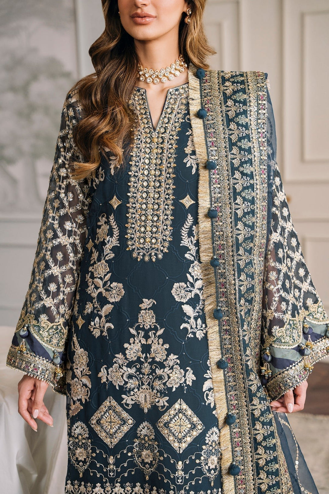 EMBROIDERED CHIFFON CH12 - 01 - NEW NAMAL PRET