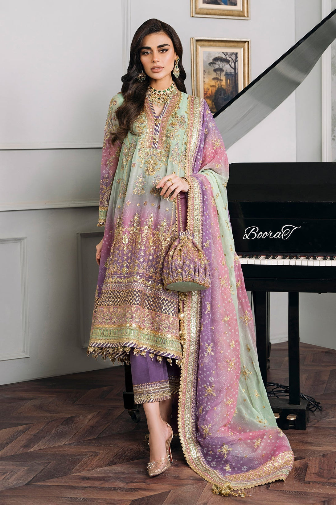 EMBROIDERED CHIFFON CH12 - 08 - NEW NAMAL PRET