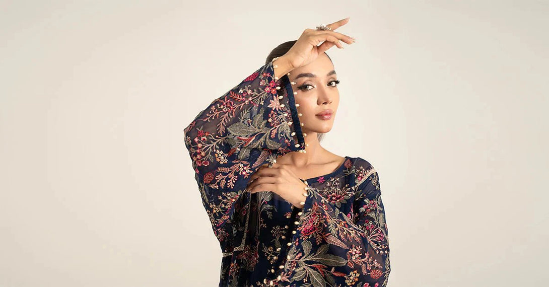 Embroidered Chiffon Fabric (1Pc) | LF - 716 - NEW NAMAL PRET