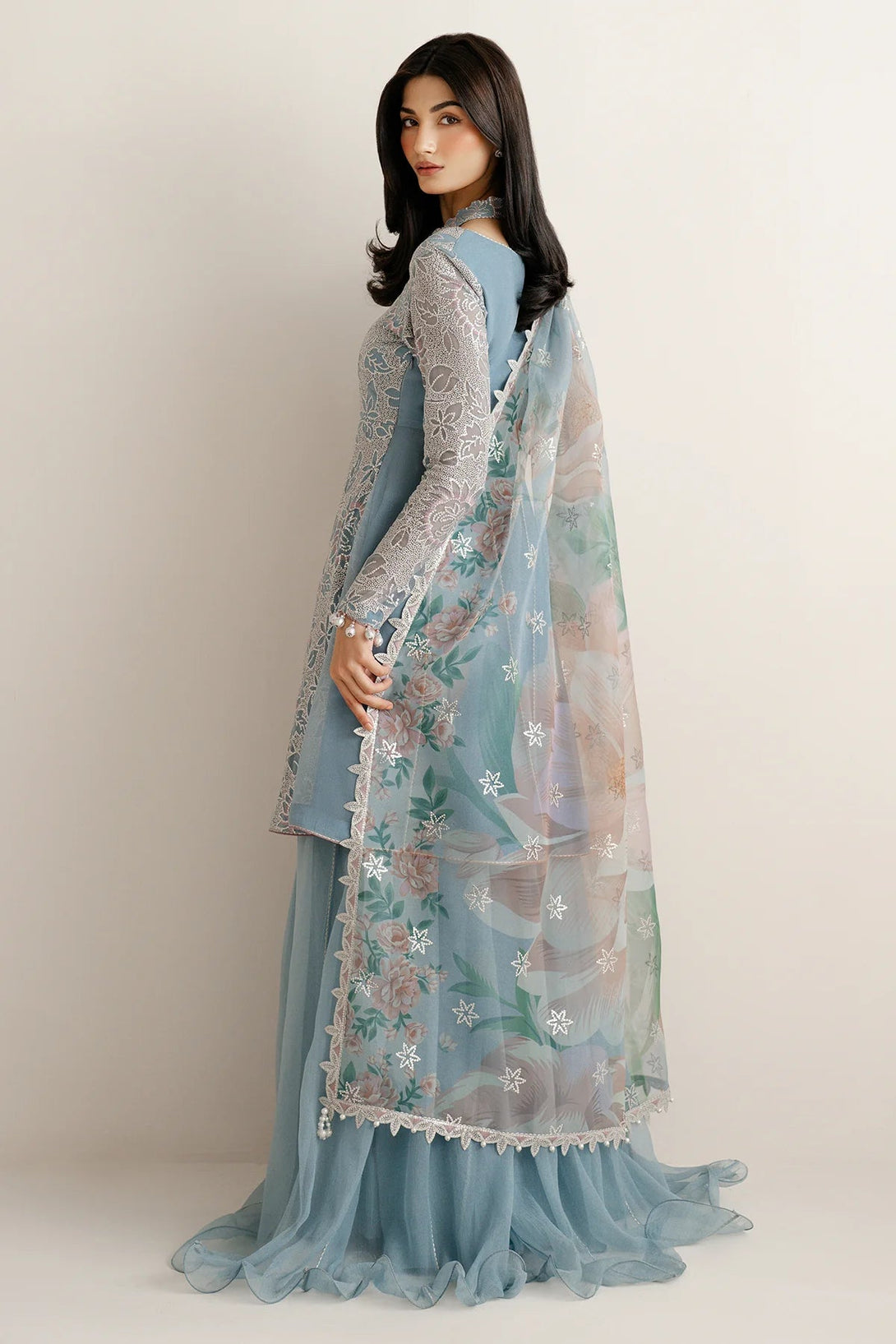 EMBROIDERED CHIFFON UC - 3075 - NEW NAMAL PRET