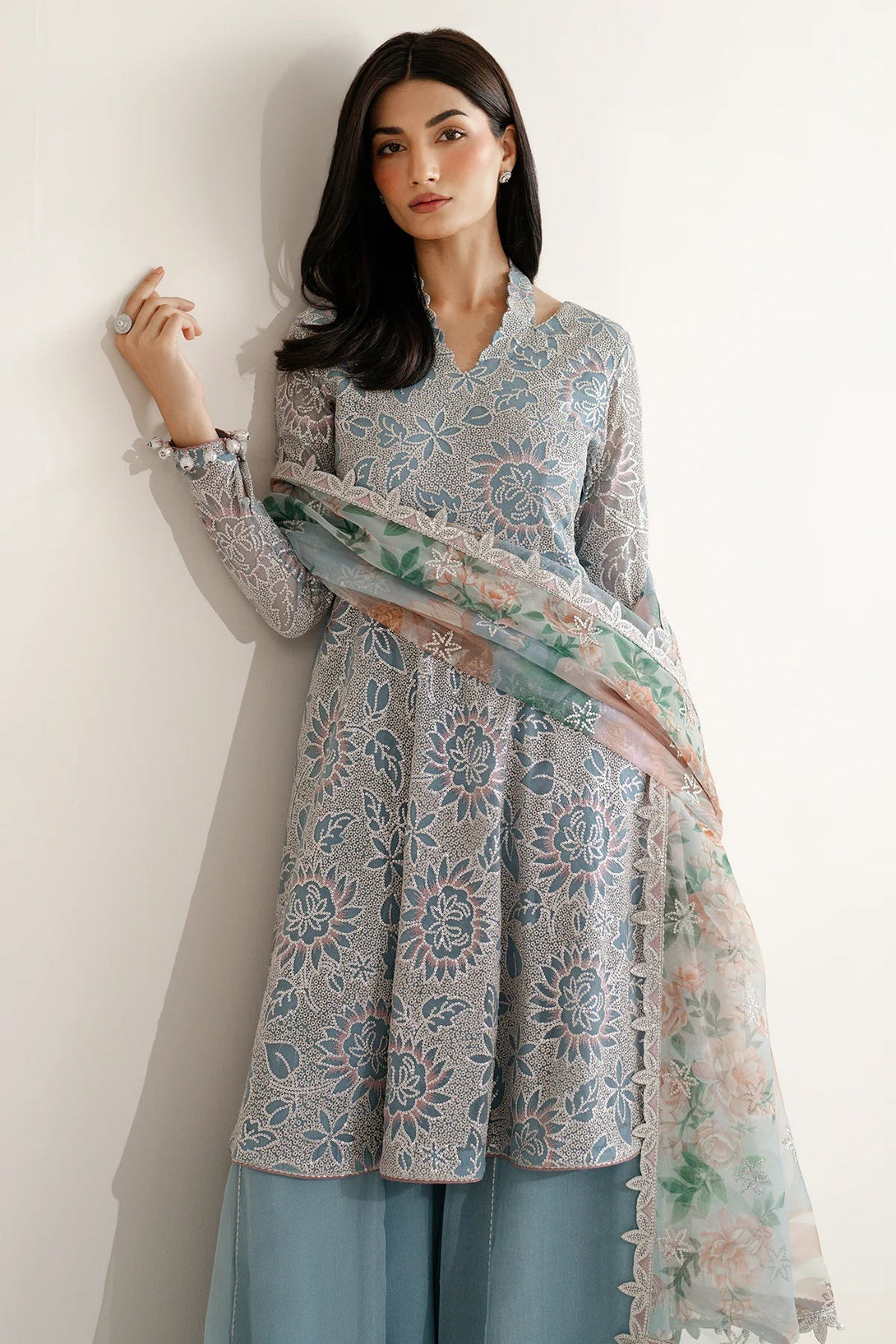EMBROIDERED CHIFFON UC - 3075 - NEW NAMAL PRET