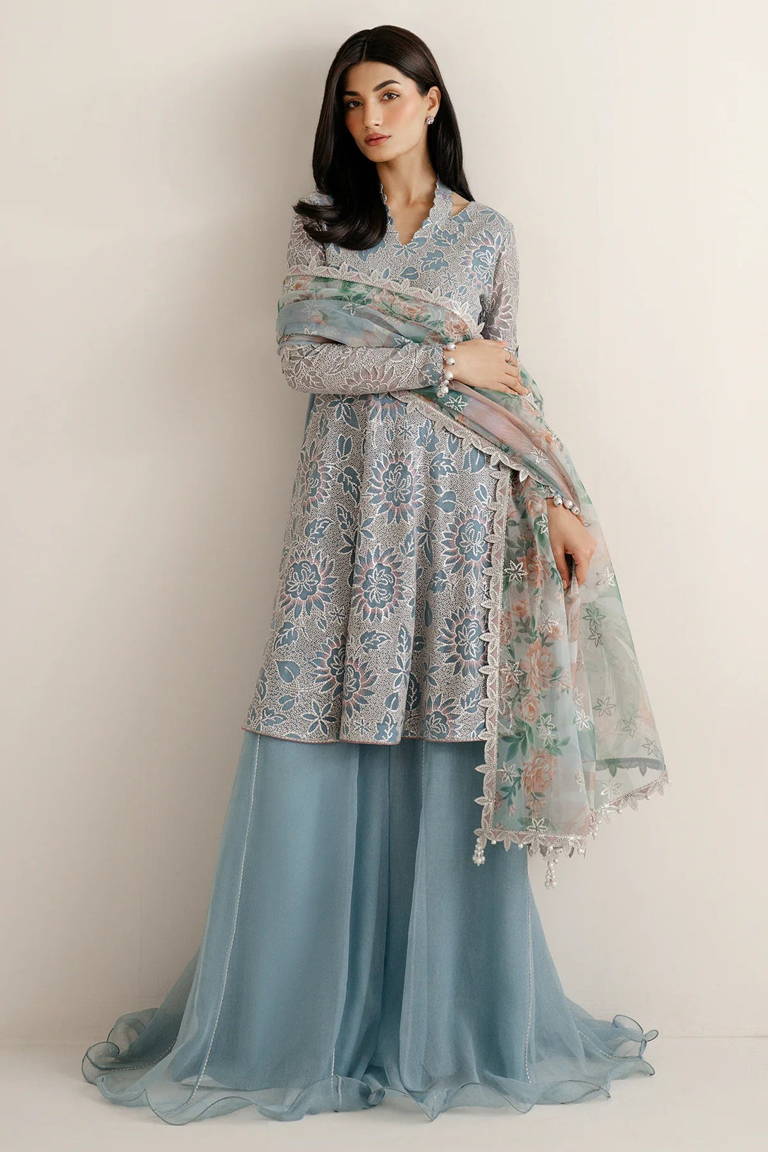 EMBROIDERED CHIFFON UC - 3075 - NEW NAMAL PRET
